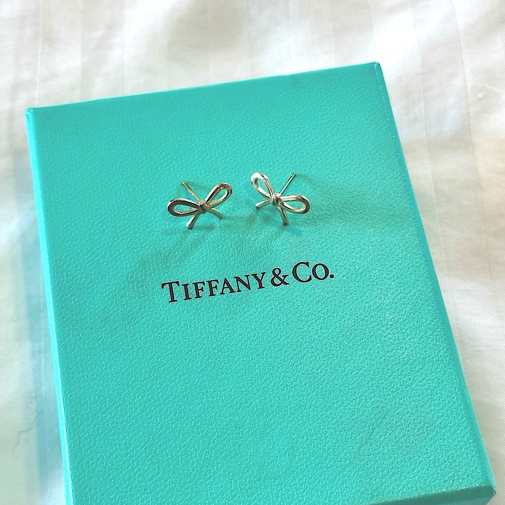 Tiffany & Co. Bow Earrings with Box + Pouch